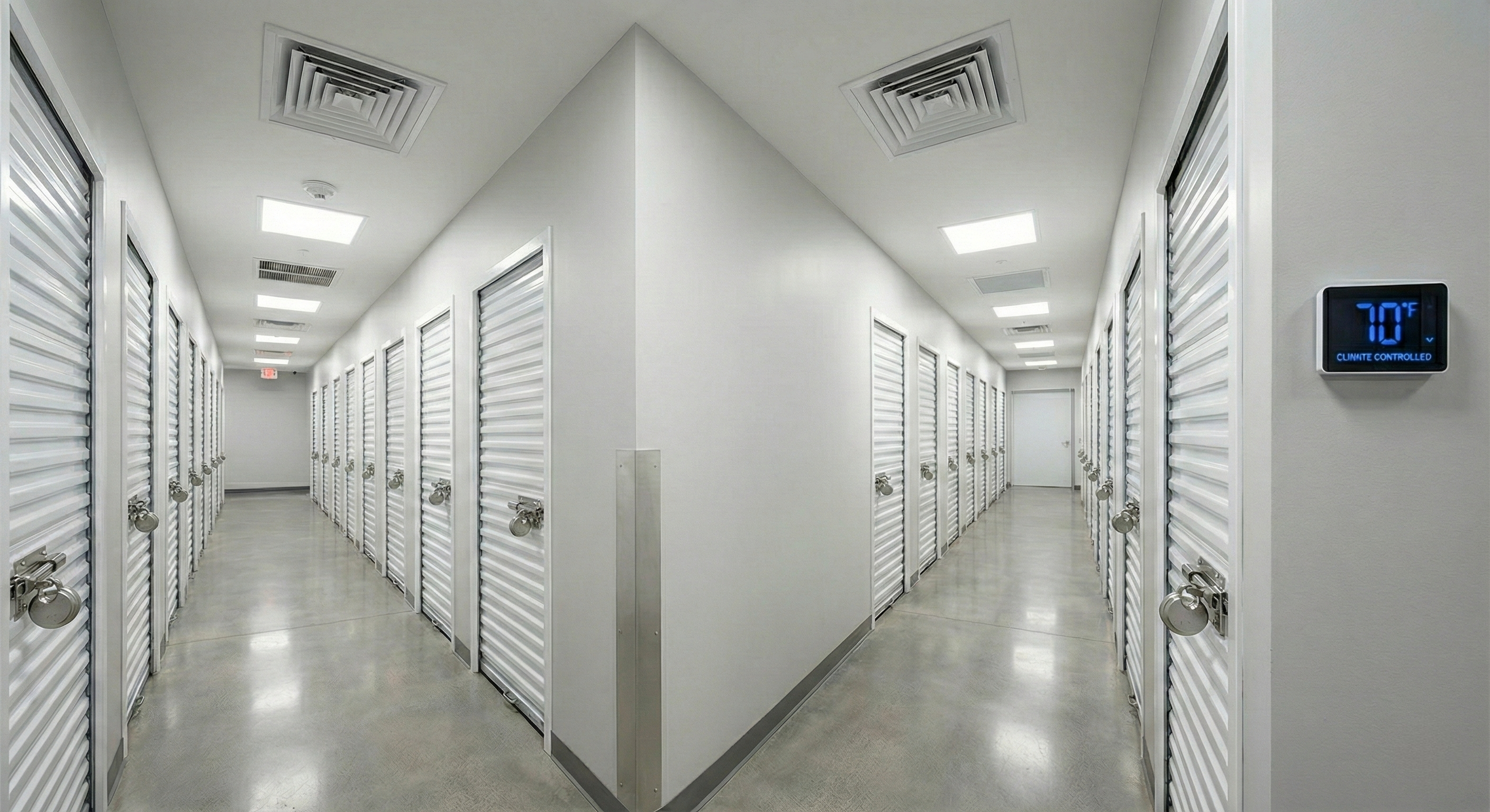 Climate controlled storage unit interior